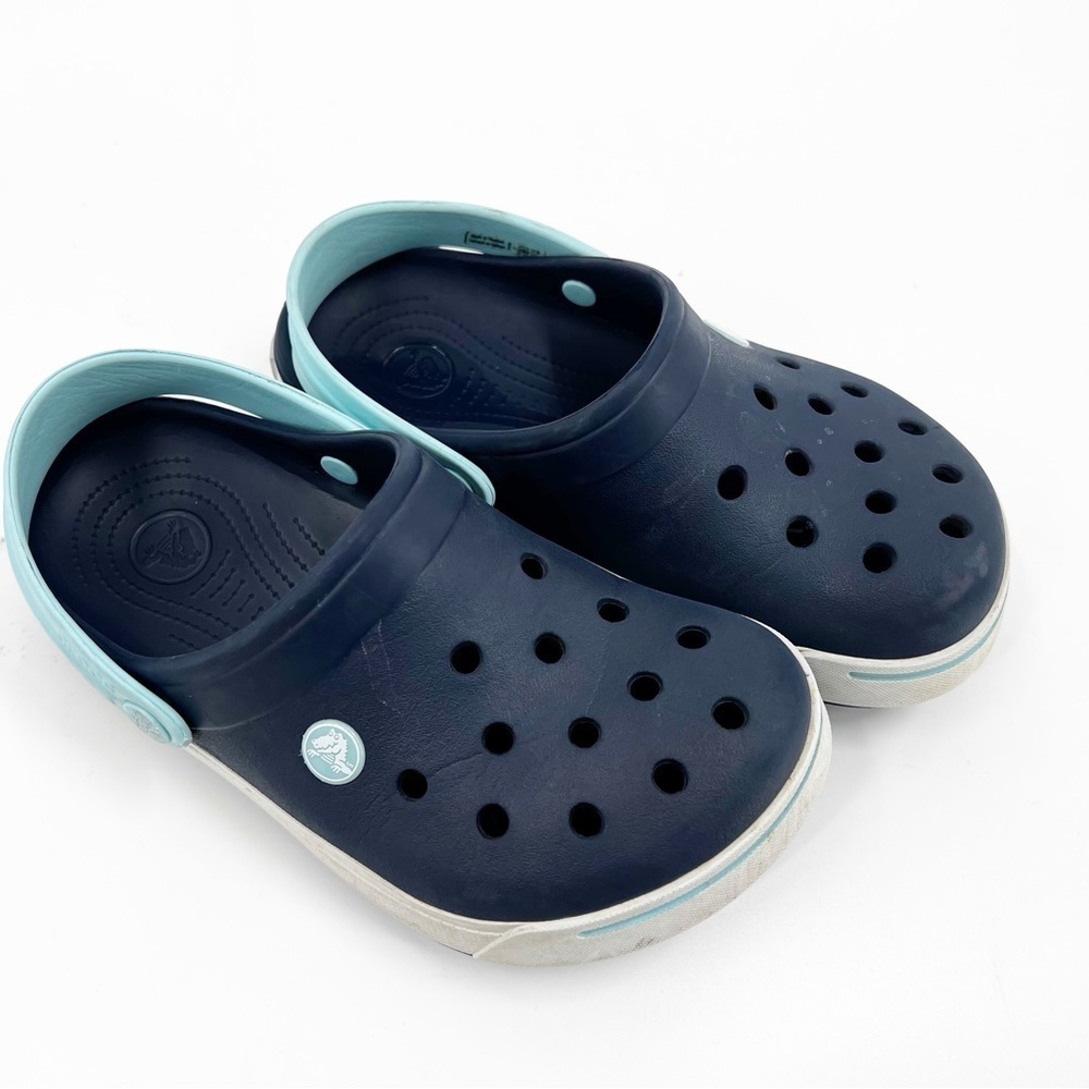 ✅ Crocs Kids' Crocband II Clog Navy Blue, Sky Blue and White Shoe 3 WATERPROOF